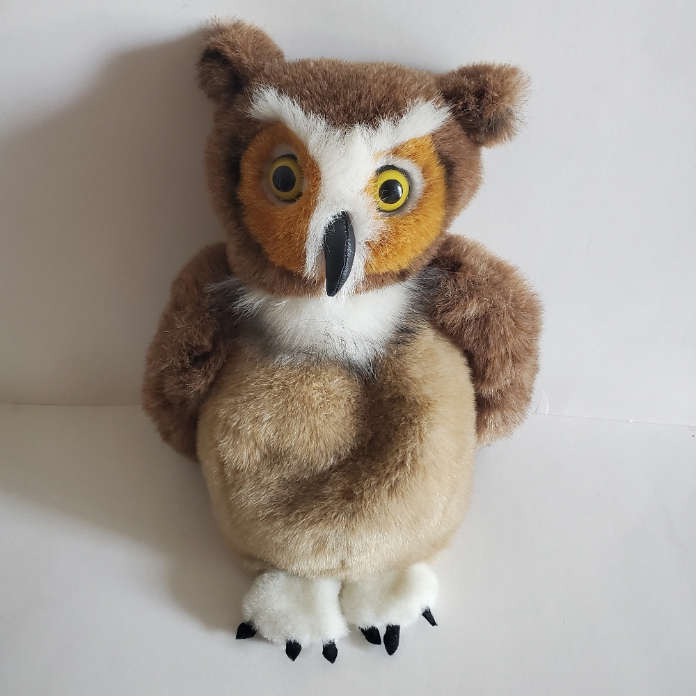 Cascade Toy 13" Puppet Owl Stuff Animal Plush Swivel Head